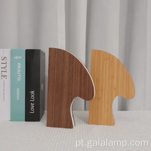 Lâmpada de mesa de madeira de bambu LED colorida